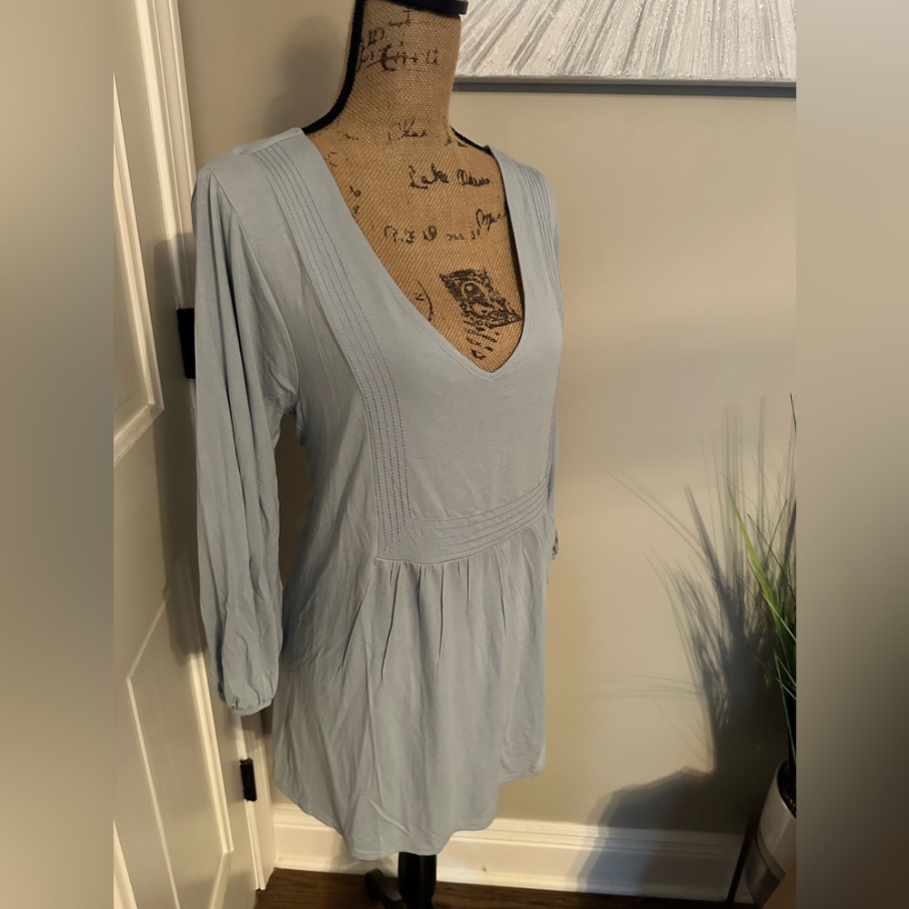 Monroe and Main Gathered Ticking Knit Top
